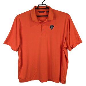 Mens Cutter & Buck Orange Polo Shirt OSU Cowboy Logo Polyester Blend Stretch XXL
